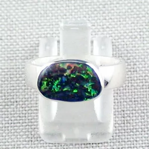 Massiver 935er Silberring mit 4,50 ct. Boulder Matrix Opal - Opalring mit wunderschönen Opalstein - Ringgröße 56 - Unser Opalschmuck ist immer ein Unikat! 1