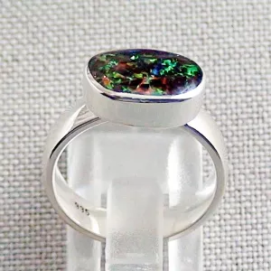 Massiver 935er Silberring mit 4,50 ct. Boulder Matrix Opal - Opalring mit wunderschönen Opalstein - Ringgröße 56 - Unser Opalschmuck ist immer ein Unikat! 4