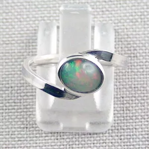 Damenring mit 0,93 ct Welo Opal 935er Silberring Multicolor Opalstein