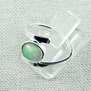 935er Silberring mit echten 0,89 ct. Welo Opal Silberring Grünes Multicolor - Opalschmuck ganz einfach und bequem online kaufen. - Opalhändler aus Deutschland 2