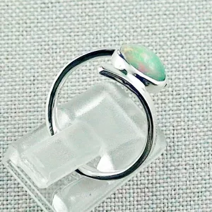 935er Silberring mit echten 0,89 ct. Welo Opal Silberring Grünes Multicolor - Opalschmuck ganz einfach und bequem online kaufen. - Opalhändler aus Deutschland 5