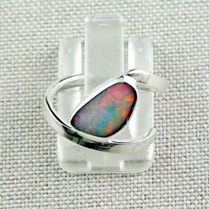 935er Opalring mit echten 0,82 ct. White Opal - Silberring Multicolor Vollopal - Opalschmuck ganz einfach und bequem online kaufen. 1