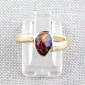 14k Goldring mit multicolor Boulder Opal1,11 ct Opalring