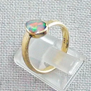 ►Weiß-Opal-Ring bzw. 585er Goldring 14k mit Multicolor 0,75 ct White Opal Bild3
