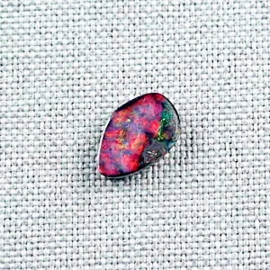 Echter Boulder Opal 2,00 ct. aus Australien - Opale mit Zertifikat online kaufen - Roter Multicolor Boulder Opal 11,65 x 7,56 x 2,63 mm für Opalschmuck-4