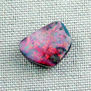 Echter Boulder Opal 5,95 ct. aus Australien - Opale mit Zertifikat online kaufen - Roter Multicolor Boulder Opal 15,05 x 13,64 x 4,14 mm für Opalschmuck-2