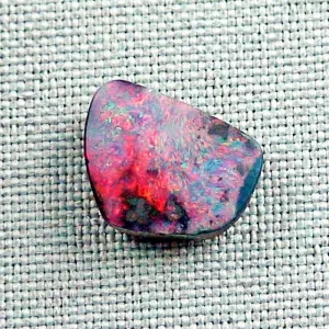 Echter Boulder Opal 5,95 ct. aus Australien - Opale mit Zertifikat online kaufen - Roter Multicolor Boulder Opal 15,05 x 13,64 x 4,14 mm für Opalschmuck-3