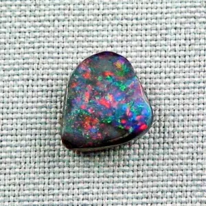 Echter Boulder Opal 4,89 ct. Regenbogen Opal aus Australien mit Zertifikat - Multicolor Regenbogen Boulder Opal 12,25 x 12,01 x 3,59 mm für Opalschmuck 3