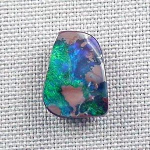 Echter Boulder Opal 7,90 ct. aus Australien - Opale mit Zertifikat online kaufen - Blau Grüner Boulder Opal 15,58 x 11,23 x 4,82 mm für Opalschmuck 1