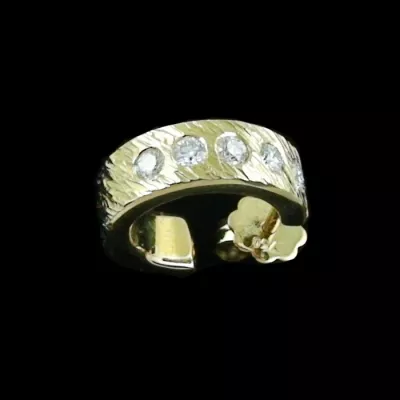 3/4 Creolen, 18k Diamant-Gold-Ohrstecker zus. 0,25 ct, Bild9