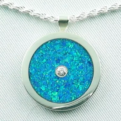 KONFIGURIERE deinen Opal Inlay Silber-Anhänger mit Diamant, Bild16