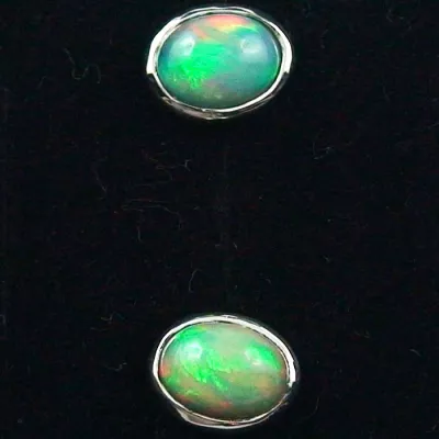 Echte 925er Ohrstecker 2,17 ct. Grüne Welo Opale Ohrringe Opalohrstecker - Echter Opalschmuck mit Lichtbild-Zertifikat ganz einfach online kaufen 2