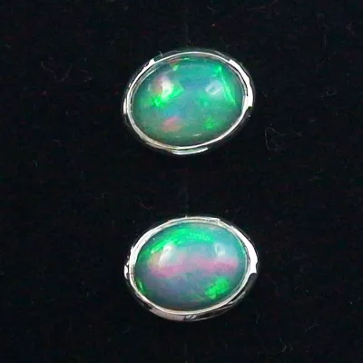 Echte 925er Ohrstecker 2,55 ct. Grüne Multicolor Welo Opale Ohrringe Opalohrstecker - Echter Opalschmuck mit Lichtbild-Zertifikat ganz einfach online kaufen 4