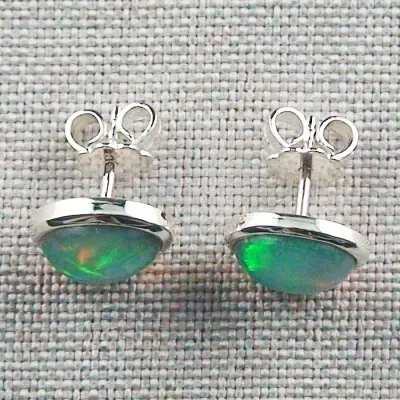 Echte 925er Ohrstecker 2,55 ct. Grüne Multicolor Welo Opale Ohrringe Opalohrstecker - Echter Opalschmuck mit Lichtbild-Zertifikat ganz einfach online kaufen 5