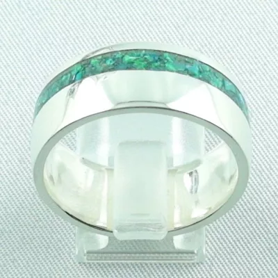 Opalring 11,57 gr, Silberring mit Opal Inlay Emerald Green, Herrenring, Bild4