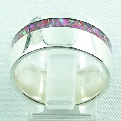 Damenring, Opalring 9,66 gr, Silberring mit Opal Inlay hot pink, Bild4