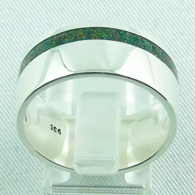 Opalring 10,77 gr, Silberring mit Opal Inlay black flame, Damenring, Bild4