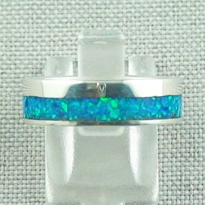 ►►Opalring aus Silber, 4,69 gr Silberring mit Opal Inlay Ozean Blau, Bild1