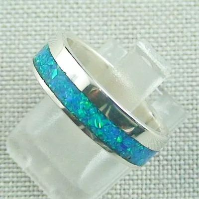 ►►Opalring aus Silber, 4,69 gr Silberring mit Opal Inlay Ozean Blau, Bild2