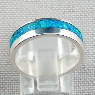 ►►Opalring aus Silber, 4,69 gr Silberring mit Opal Inlay Ozean Blau, Bild4