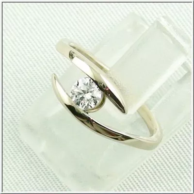 Eleganter 750er Diamantring 18k Brillantring Weißgoldring mit 0.25 ct Diamant Video & Zertifikat - Verlobungsring mit Diamant online kaufen.-2