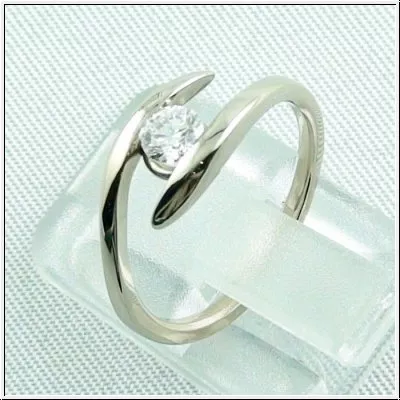 Eleganter 750er Diamantring 18k Brillantring Weißgoldring mit 0.25 ct Diamant Video & Zertifikat - Verlobungsring mit Diamant online kaufen.-1