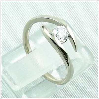 Eleganter 750er Diamantring 18k Brillantring Weißgoldring mit 0.25 ct Diamant Video & Zertifikat - Verlobungsring mit Diamant online kaufen.-1