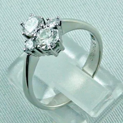Edler Damenring, Brilliant-Weiss-Goldring 18k, 4 Diamanten, Bild3
