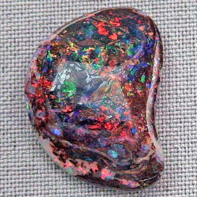 Echter Boulder Opal 34.34 ct. aus Australien - Opale mit Zertifikat online kaufen - Roter Multicolor Boulder Opal 31,81 x 23,38 x 7,85 mm für Opalschmuck 5