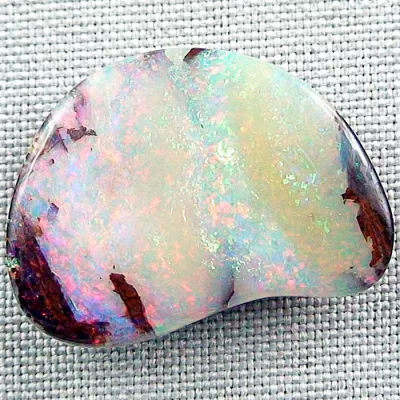 Echter Boulder Opal 34.34 ct. aus Australien - Opale mit Zertifikat online kaufen - Roter Multicolor Boulder Opal 31,81 x 23,38 x 7,85 mm für Opalschmuck 6