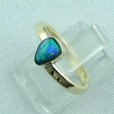 14k Gold-Opal-Ring mit Black Opal, Verlobungsring, Damenring, Bild2