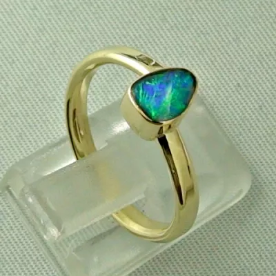 14k Gold-Opal-Ring mit Black Opal, Verlobungsring, Damenring, Bild5