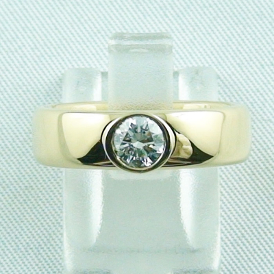 Massiver 750er 18k Herrenring mit 0,50 ct Diamant Halbkaräter Goldring (Ringgröße<br>Bitte auswählen: 56 mm / 17,8 mm)