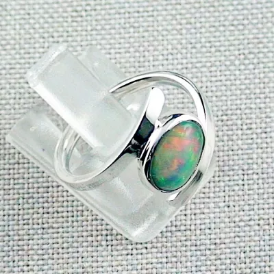 Silberring mit 1,04 ct Welo Opal 935er Opalring Multicolor Opalstein - Echter Opalschmuck aus massiven Silber mit Lichtbild-Zertifikat online kaufen. 6