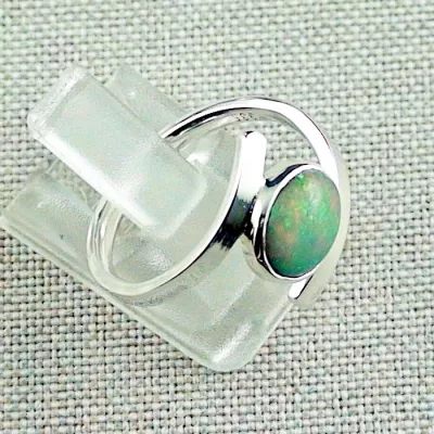 935er Silberring mit echten 0,89 ct. Welo Opal Silberring Grünes Multicolor - Opalschmuck ganz einfach und bequem online kaufen. - Opalhändler aus Deutschland 6