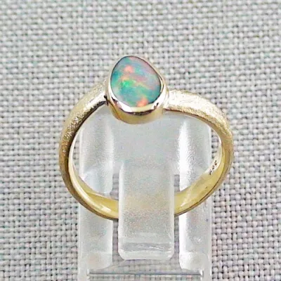 ►Weiß-Opal-Ring bzw. 585er Goldring 14k mit Multicolor 0,75 ct White Opal Bild4