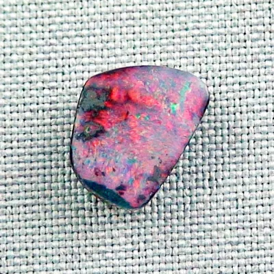 Echter Boulder Opal 5,95 ct. aus Australien - Opale mit Zertifikat online kaufen - Roter Multicolor Boulder Opal 15,05 x 13,64 x 4,14 mm für Opalschmuck-5