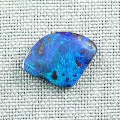 Boulder Opal 5,25 ct. aus Australien - Opale mit Zertifikat online kaufen - Blauer Multicolor Boulder Opal 17,12 x 12,76 x 3,36 mm für Opalschmuck-5