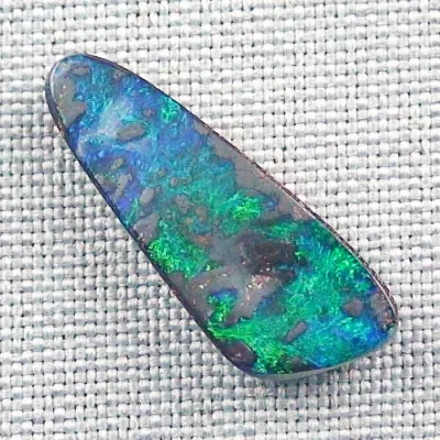 Echter Boulder Opal 8,24 ct. aus Australien - Opale mit Zertifikat online kaufen - Blau Grüner Boulder Opal 25,78 x 9,99 x 4,03 mm für Opalschmuck 5
