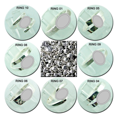 Konfigurator Silberring aus 935er Silber mit Edelstein (Ringgröße<br>Bitte auswählen: 58 mm / 18,4 mm / Ringform<br>Bitte auswählen: Ring 09)