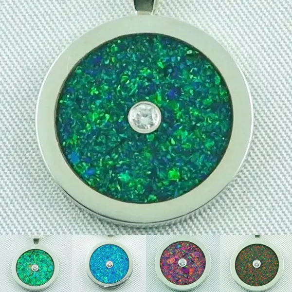 konfiguriere deinen Opal Inlay Silber-Anhänger mit Diamant