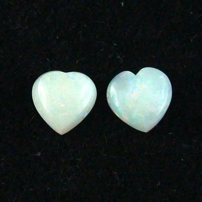 Herzform White Opal Pärchen aus Coober Pedy - 1,75 Karat