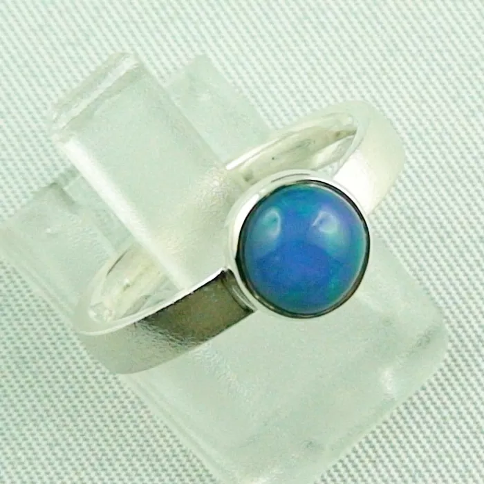 925er Silberring mit 1,10 ct blauen Welo Opal Damenring