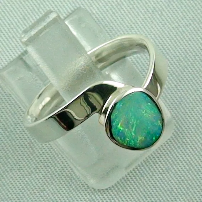 Sterling Silberring mit Top GEM White Opal 1,13 ct