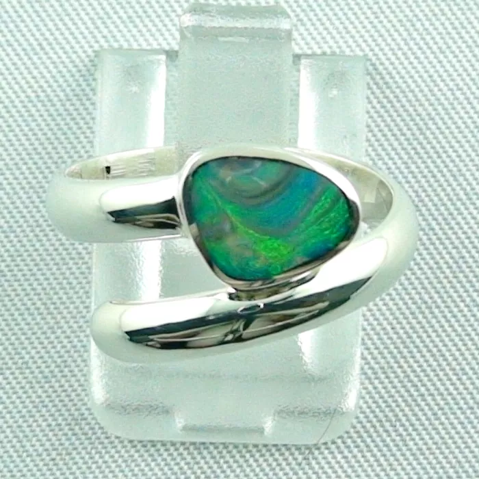 925er Sterling Silberring Black Picture Opal 0,56 ct
