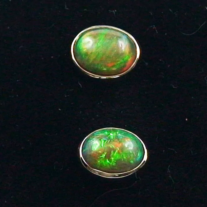 585er 14k Gold Opal Ohrstecker 1,61 ct Welo Opale Zwei Ohrringe