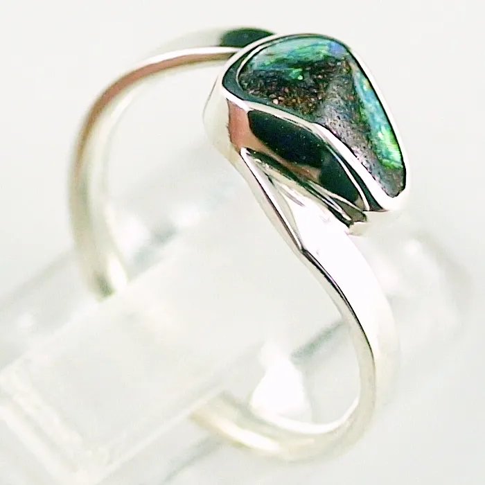 Opal Ring aus 935er Silber mit Multicolor 1,39 ct.Boulder Opal