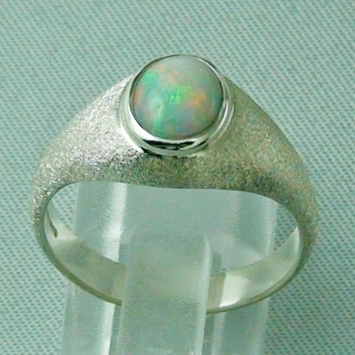 Opalring mattiert, 925er Silber mit 0,91 ct Welo Opal, Damenring