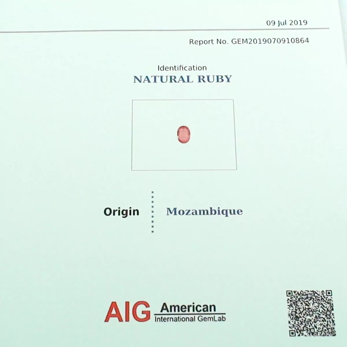 1,40 ct Rubin Ovalschliff Multifacettiert AIG Zertifikat Edelstein