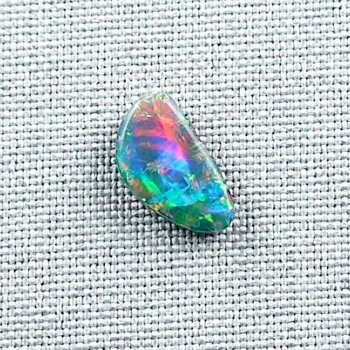 1,50 ct Black Crystal Opal Brillant Multicolor Vollopal Lightning Ridge